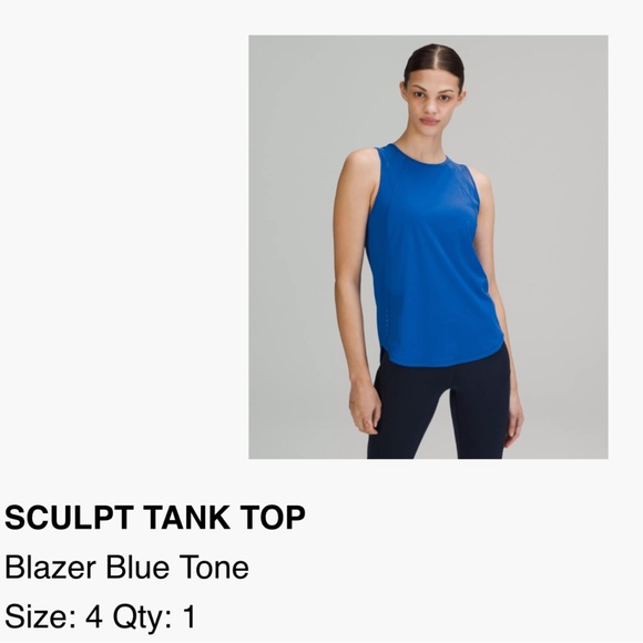 lululemon athletica Blazer Blue Tank Top - Picture 1 of 2